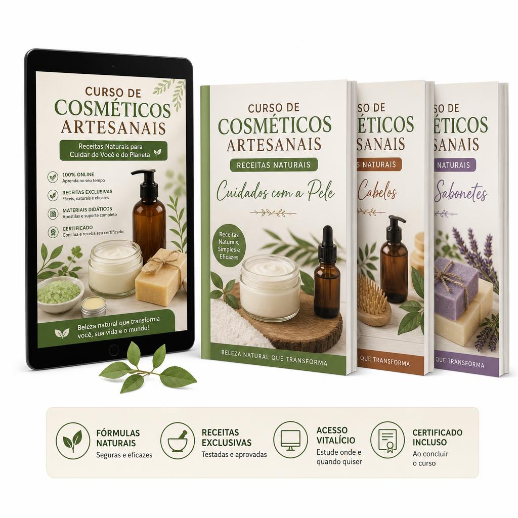 Combo do curso com livros de receitas e tablet